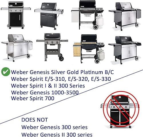 Miniatura 3 de Parrilla para parrillas Weber Spirit Spirit 200, 300, Spirit II 200, 300, Spirit E210, E310, 17.5 "x 11.9" Rejillas de cocina de hierro fundido para