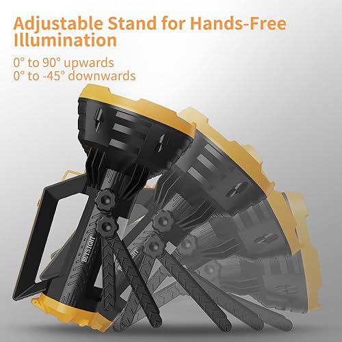 Miniatura 6 de BUYSIGHT Linterna de foco recargable, 1000,000 lúmenes, 600 yardas, alcance IP65, impermeable, reflector grande de mano con lente roja, luz de