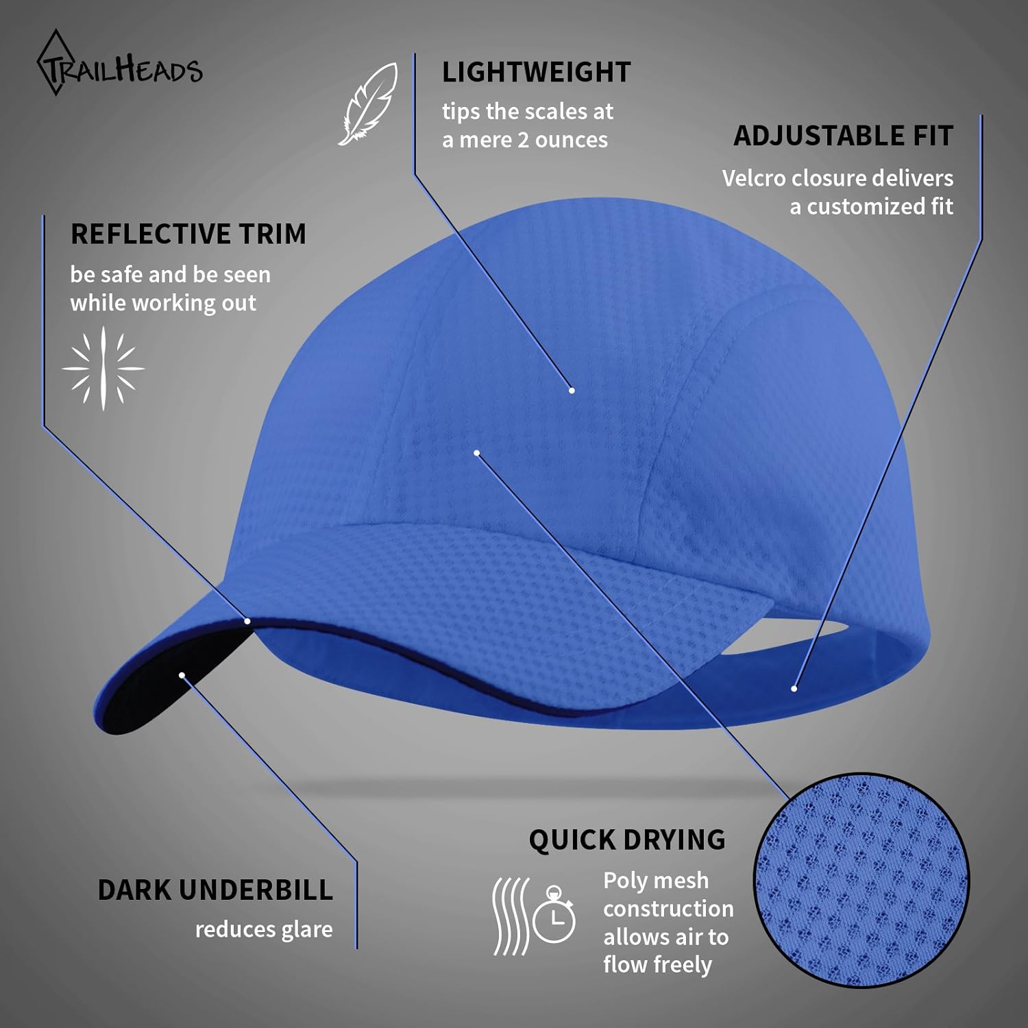 TrailHeads Women’s Race Day Running Hat and Multiband Gift Set