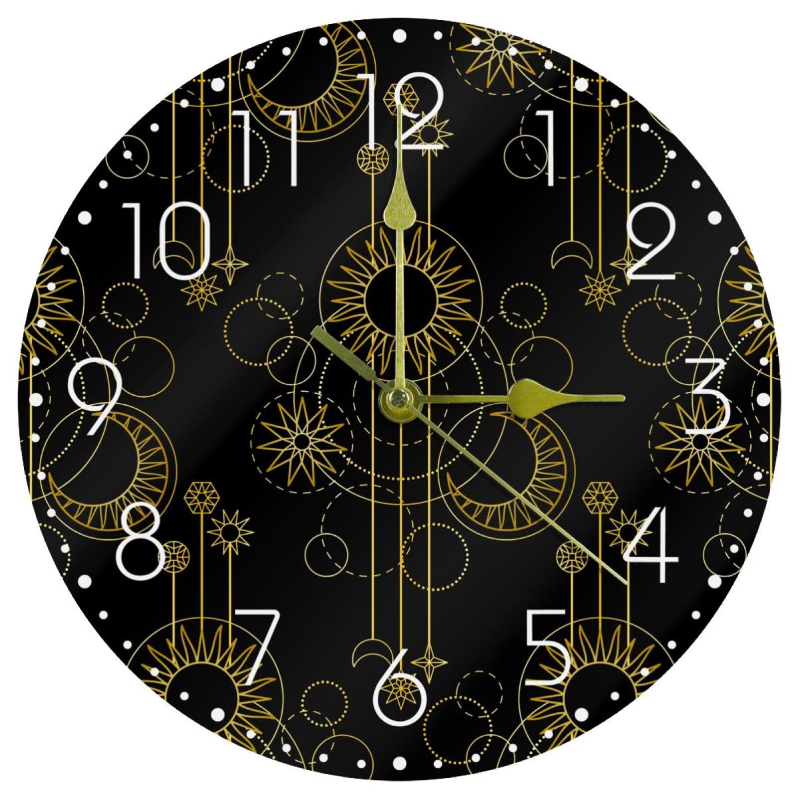 Horloge murale ronde vintage silencieuse 25,4 cm pour chambre et maison