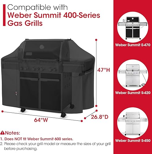 Miniatura 49 de Unicook Cubierta para parrilla de 52 pulgadas, cubierta de barbacoa resistente al agua, cubierta de barbacoa de gas resistente a la decoloración y a
