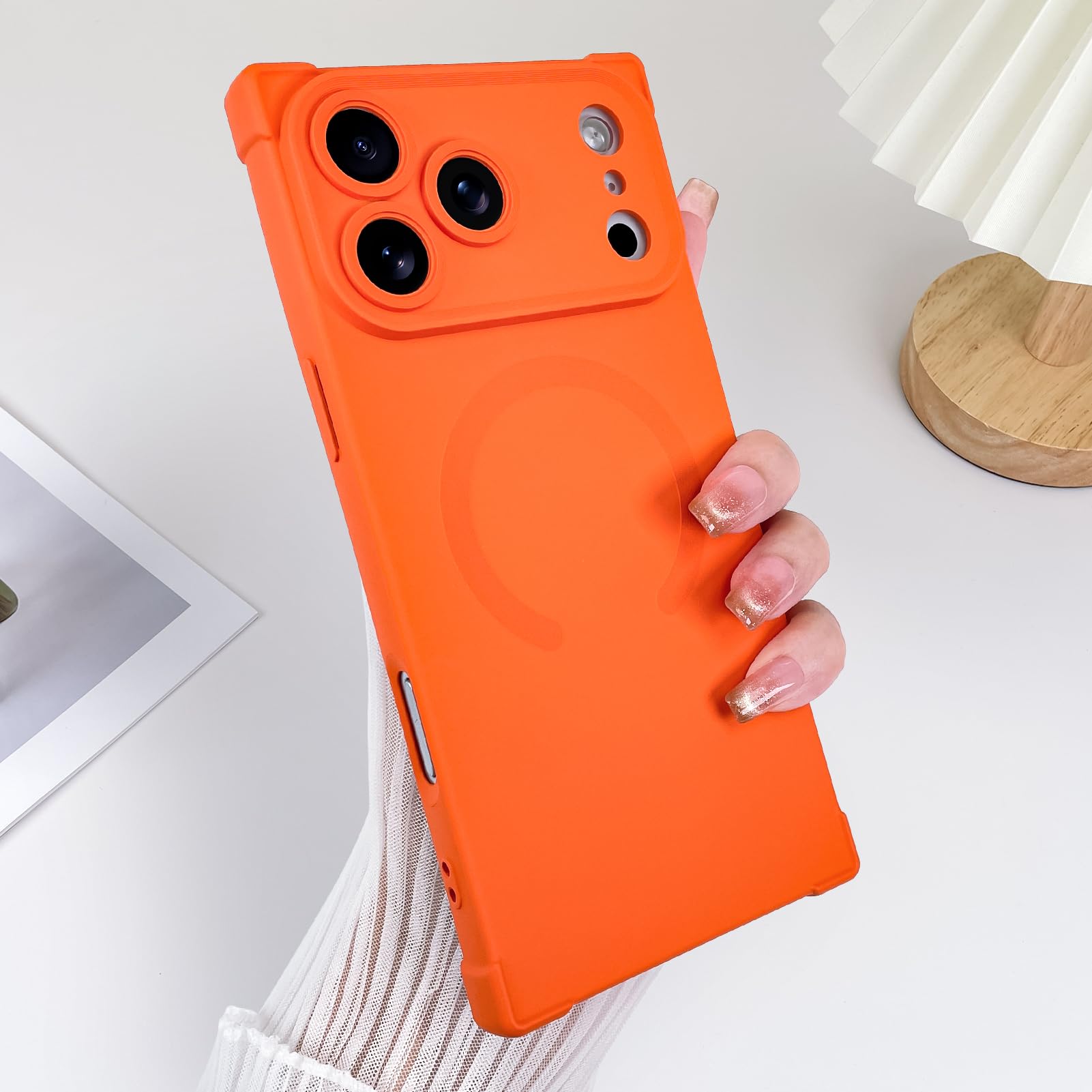 SAKUULO Funda magnética para iPhone 17 Pro, compatible con Magsafe, protección completa de la cámara, de silicona, a prueba de golpes, delgada, para mujeres y niñas, para iPhone 17 Pro de 6.3 pulgadas