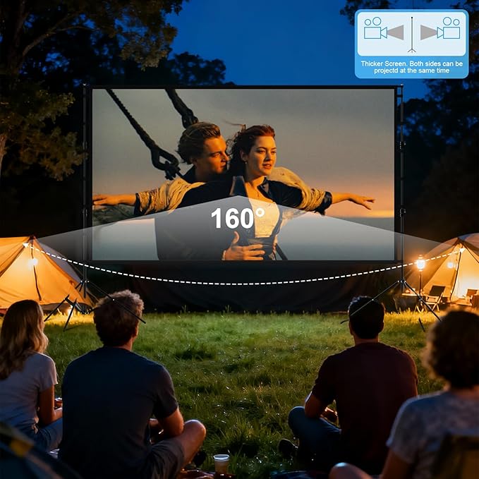 Pantalla portátil para proyector exterior 150 pulgadas 16:9 4K miniatura 6