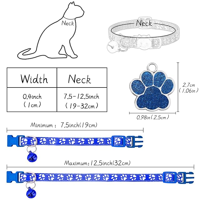 Foto 3 de 7 de Uiopa Collar Gato, Chapa Perro Grabada, Personalizado Collar Perro Pequeño con Campana