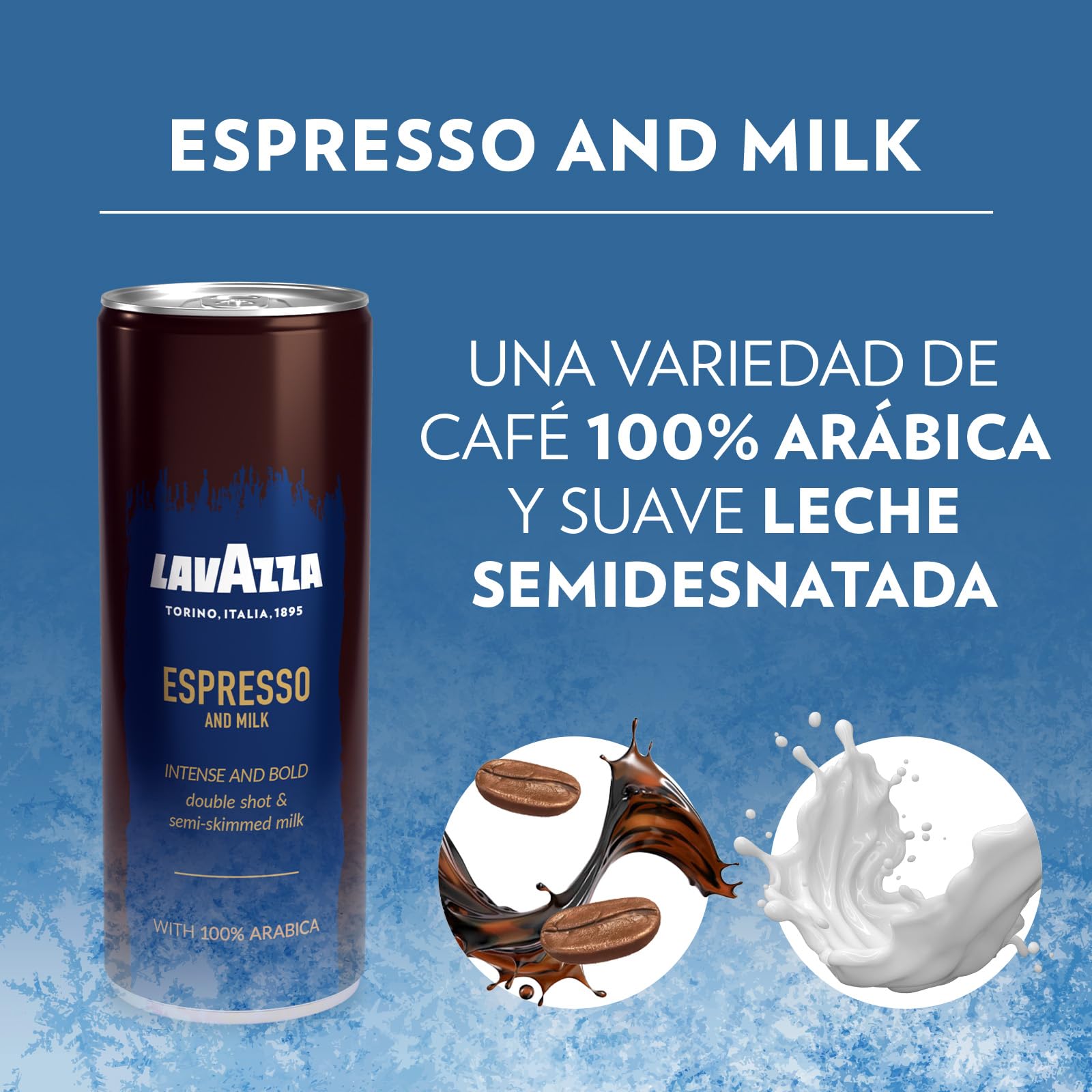 Lavazza, Ready to drink Espresso and Milk, Café Frío Listo para Beber, 12 x 250 ml, Gusto Intenso y con Cuerpo, con Café 100% Arábica y Leche Semidesnatada