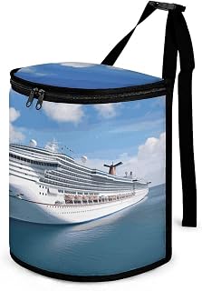 RLDOBOFE Cruise Ships Car Trash Bag Polyester Auto Garbage Organizer for Car Bathroom Travel