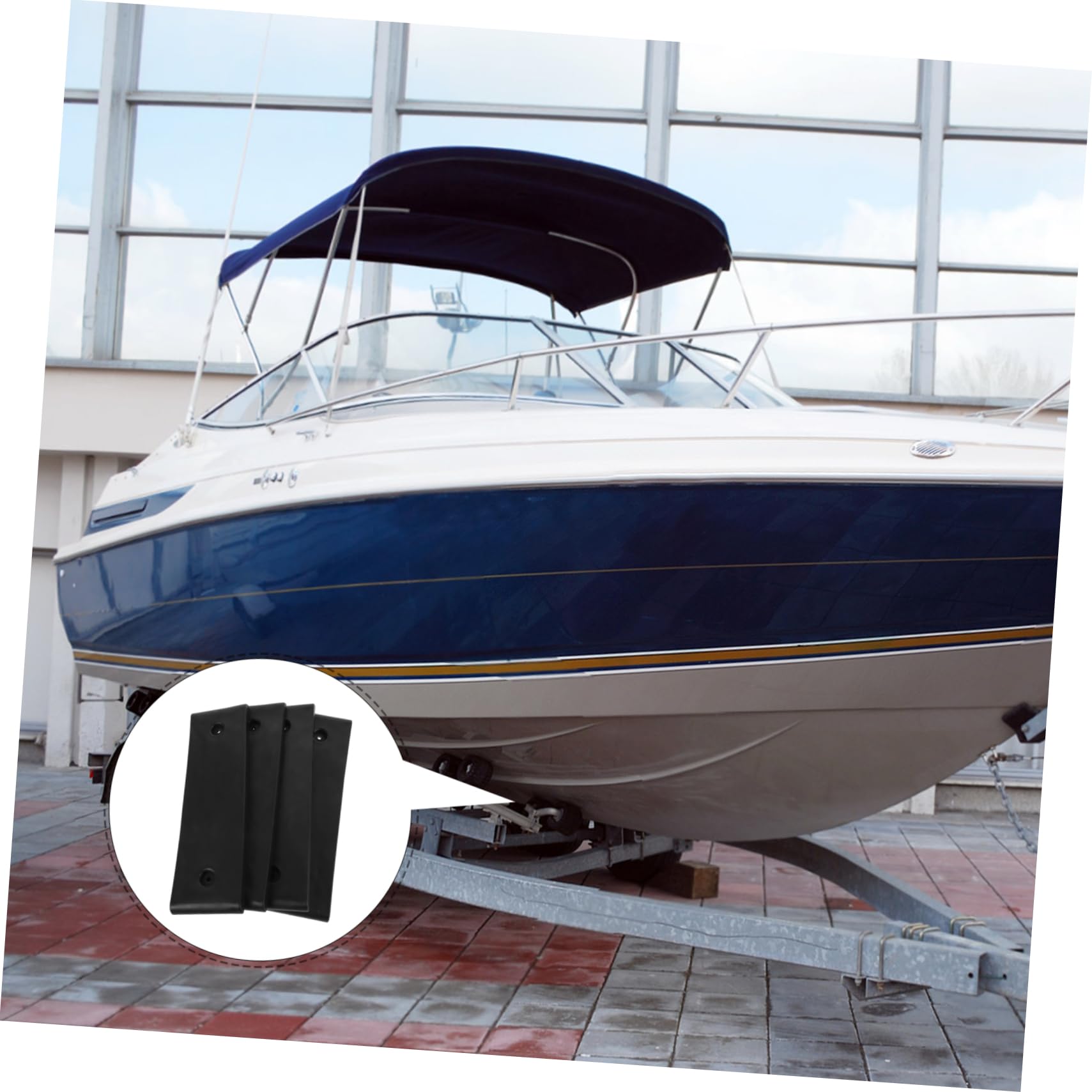 BESPORTBLE Scivoli per Rimorchio Barca 10 Pezzi in ABS Nero Design a Doppio Strato, Salvaspazio e Facile da Installare per Accessori Barca e Stabilità Marina