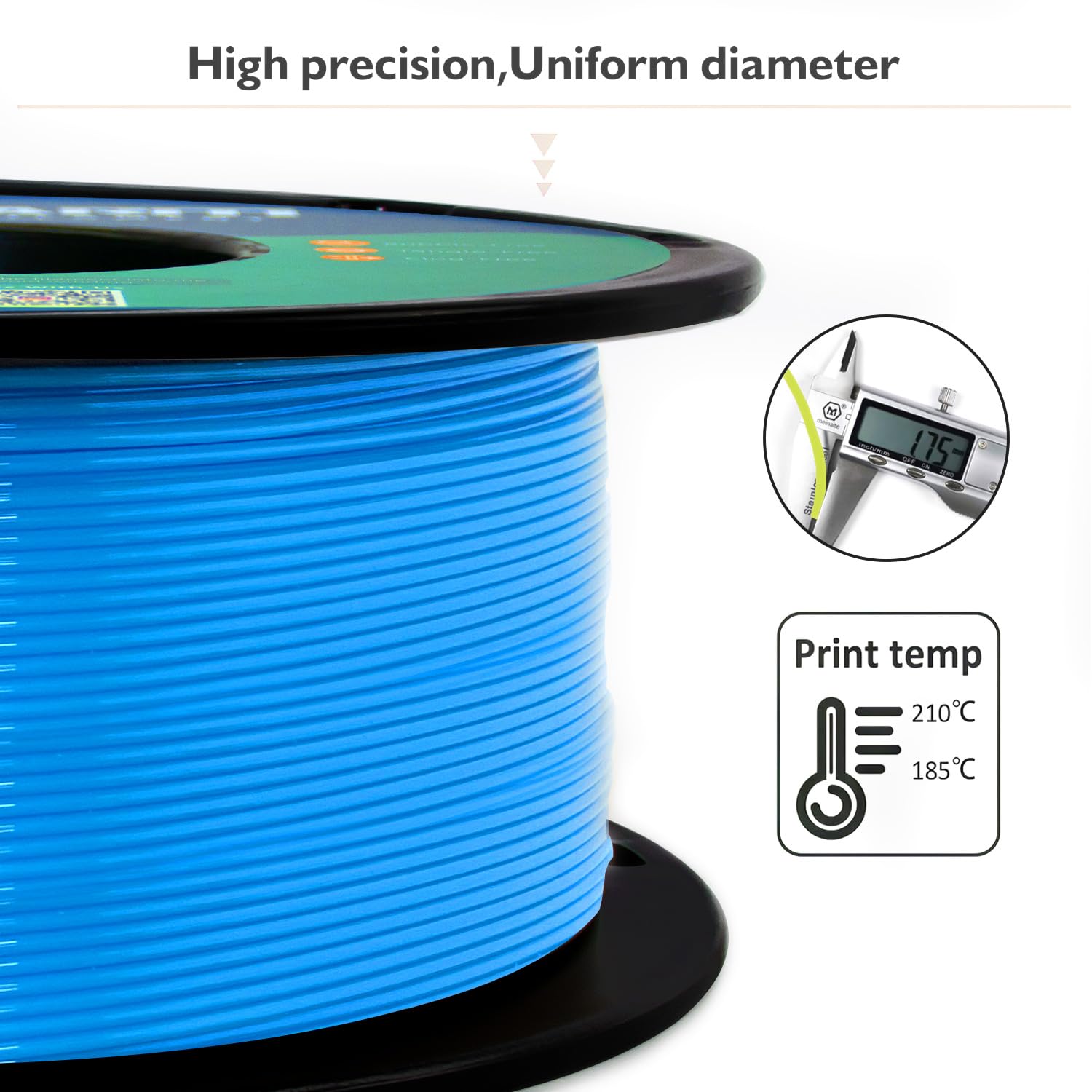 PETG Filament per Stampante 3D (1kg Blu acqua, PETG)