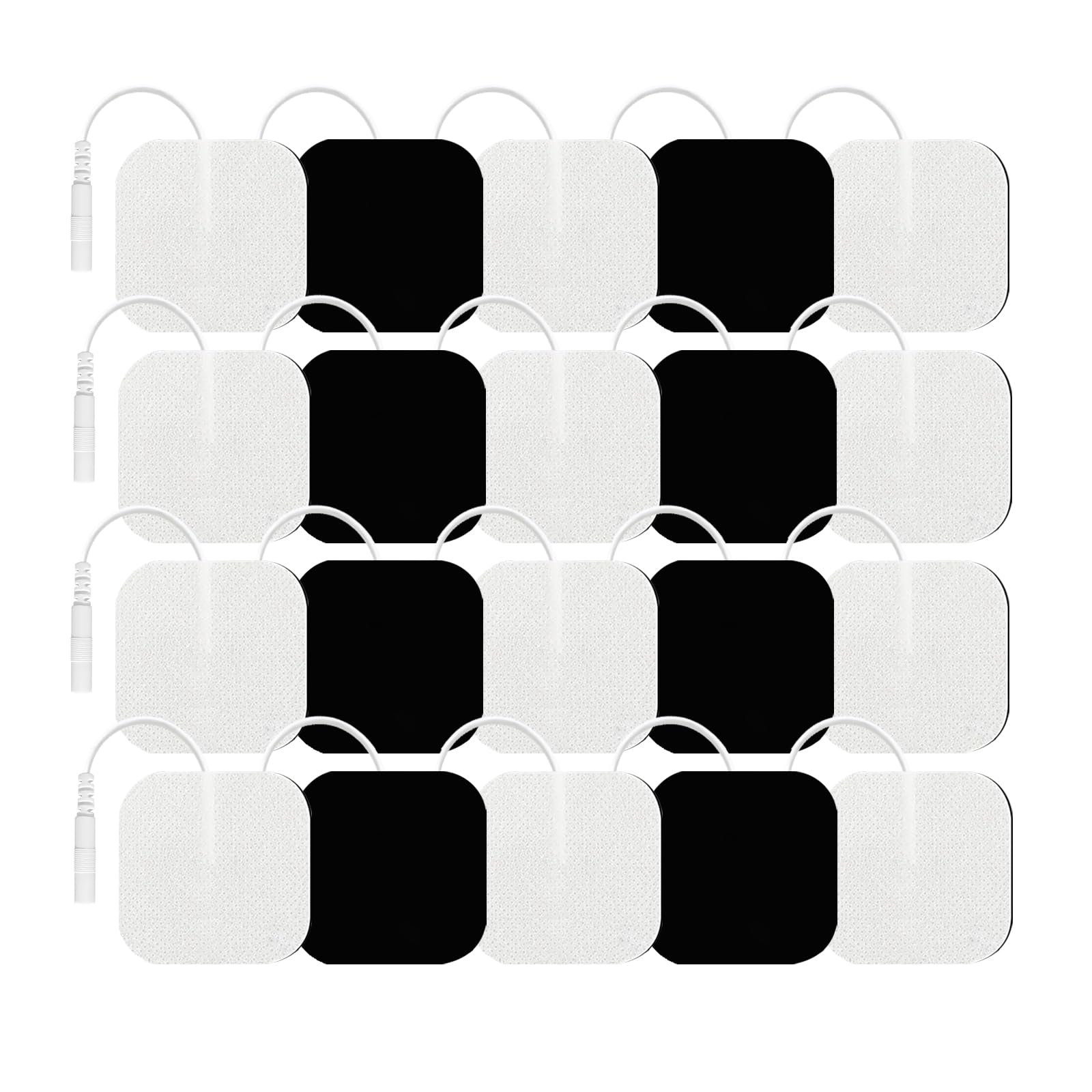 Coussinets TENS réutilisables 2mm patchs électrodes carrés x20 - 8