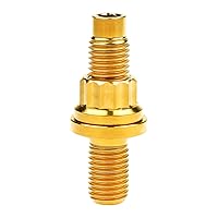 Vista 3 de Tornillo de titanio M8/M10x45 54 55 2.559 in paso 1.25 kit de pernos colector de escape automotriz tornillos, tuercas y arandelas kit de 4 piezas Oro