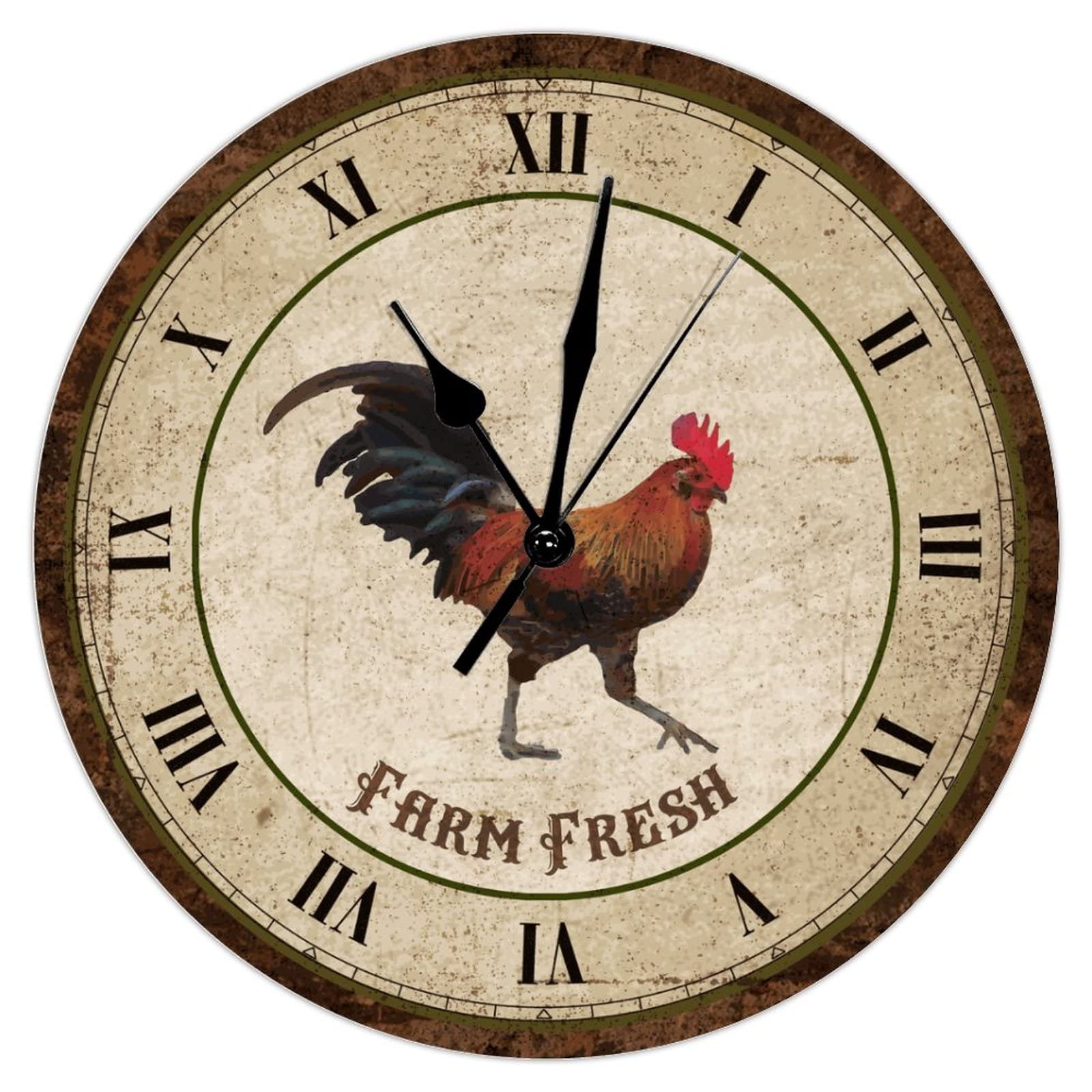 Horloge murale vintage en bois coq pour embellir une chambre à coucher sans bruit