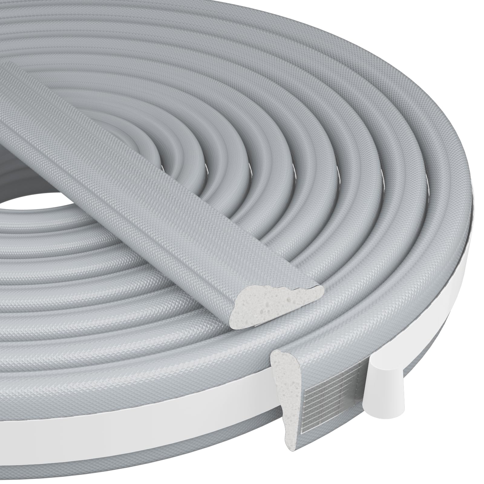 Photo 1 of 118” Wedge-Shape Foam Window Weather Stripping Door Seal Strip,Soundproofing Frame Insulation Tape for Exterior Front Door,Noise Cancelling Window Inserts,Door Gap Filler Light Blocker,Gray