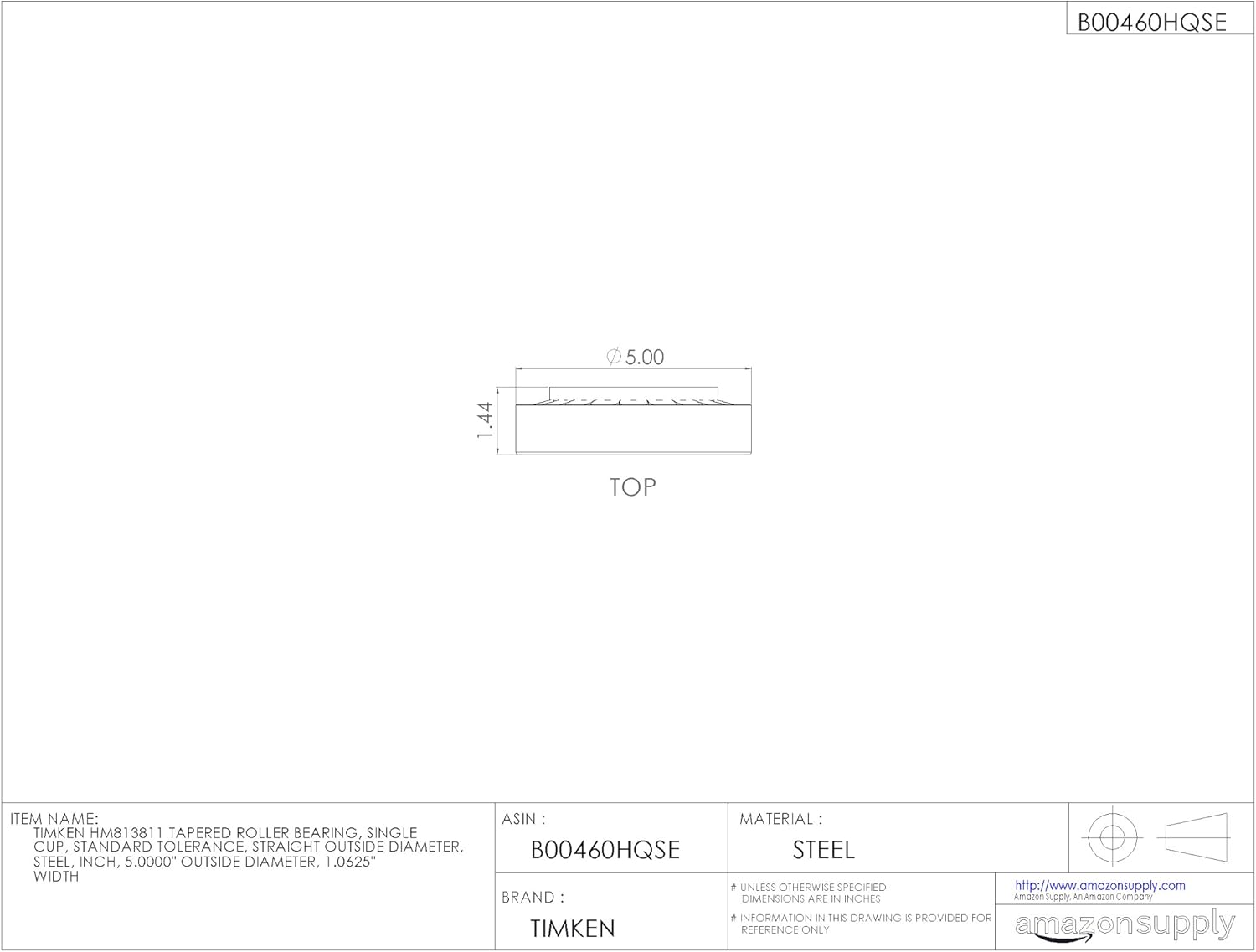 Timken Tapered Roller Bearing Cup - HM813811