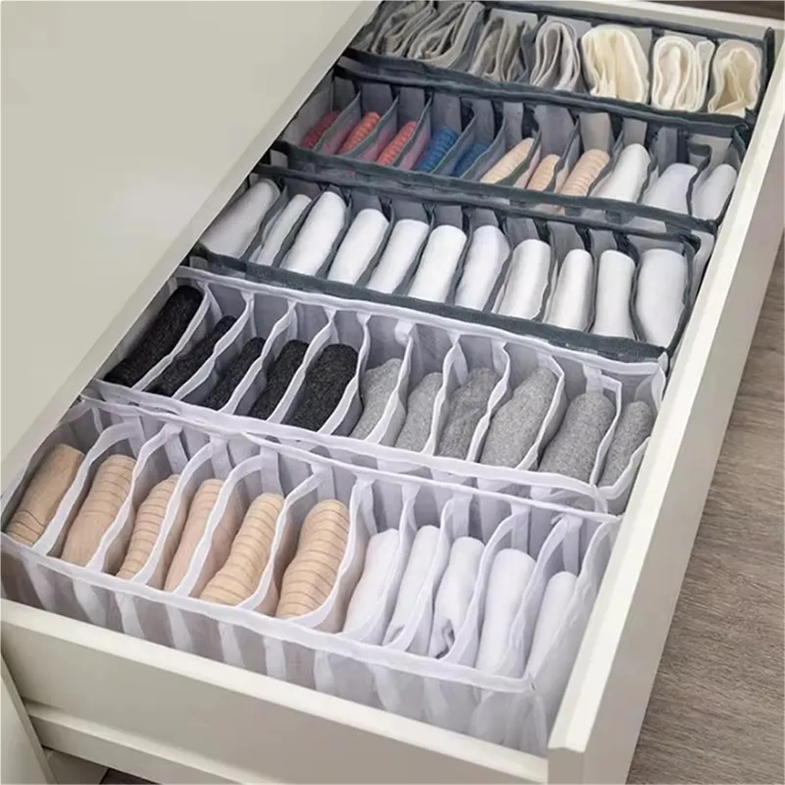 Organizzatore per cassetti della Biancheria Intima, Scatola Porta Calze, Reggiseno, Armadio per la casa, divisorio per Vestiti Pieghevole
