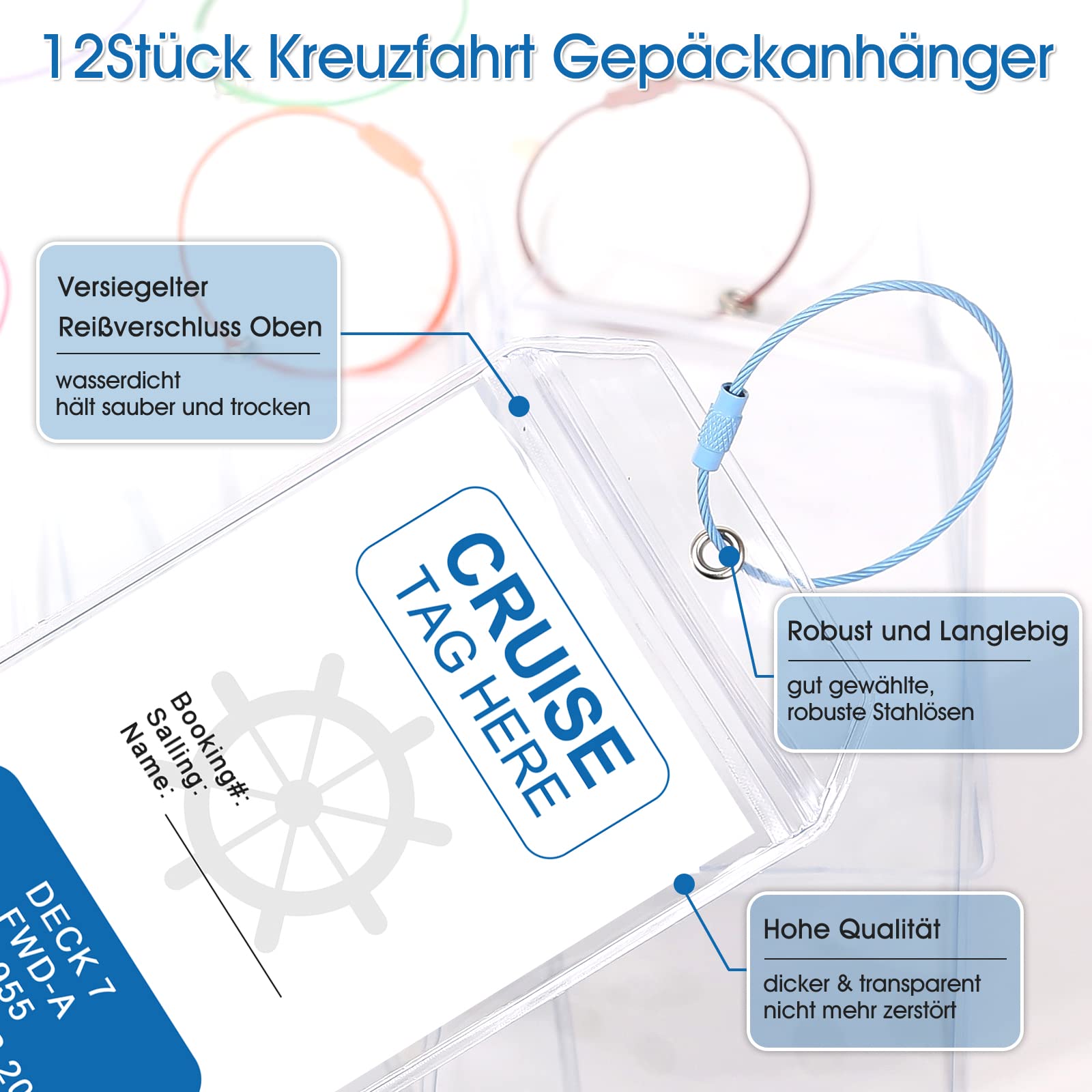 Flintronic Lot De 4 Étiquettes De Bagage En Silicone Avec Carte D'identité, Étiquettes De Valise