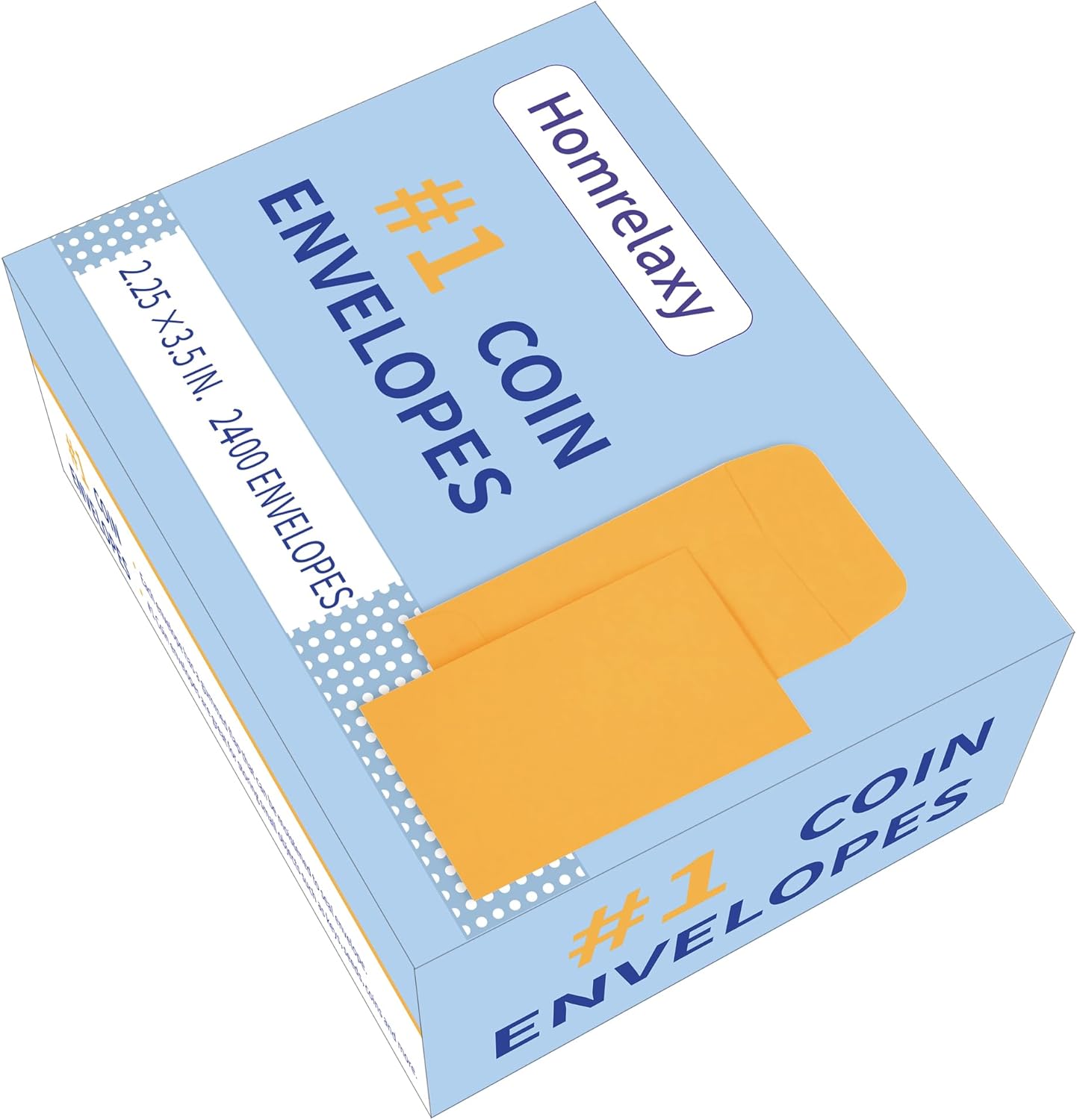 Homrelaxy #1 2400 Pcs Small Coin Envelopes 2.25" x 3.5" with Gummed Flap, Yellow Kraft Mini Envelopes for Storing Keys, Stamps, Seeds, Tips and Small Items (2400)