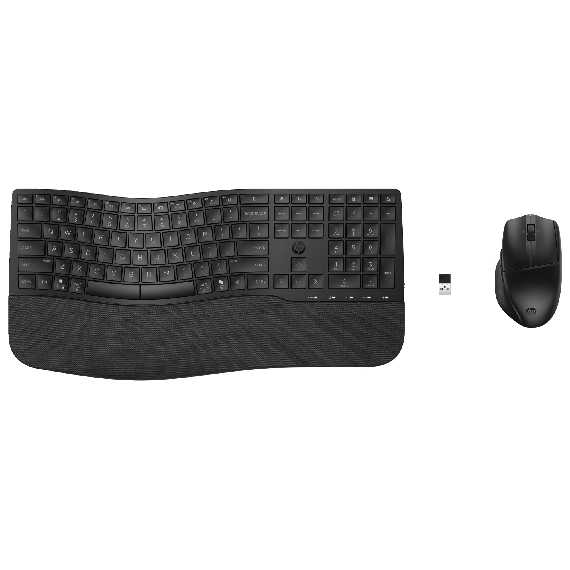 HP 680 Comfort - Tastatur-und-Maus-Set - Dual Mode, 3-Zonen-Layout, Multi-Device, 23 programmierbare Tasten, OS Auto-Detection, flacher Tastenhub - full size - kabellos - 2,4 GHz, Bluetooth - Deutsch
