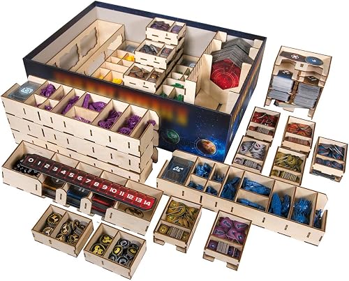 The Broken Token Imperious Twilight Box Game Organizer Compatible with Twilight Imperium - Wooden Game Organizing Box with Multiple Trays
