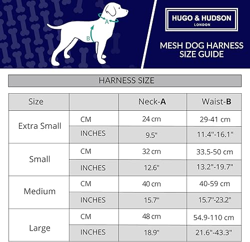 Miniatura 3 de HUGO & HUDSON Arnés de malla suave sin tirones para perro con clip trasero, de secado rápido, acolchado, sin estrangulamiento, chaleco ajustable