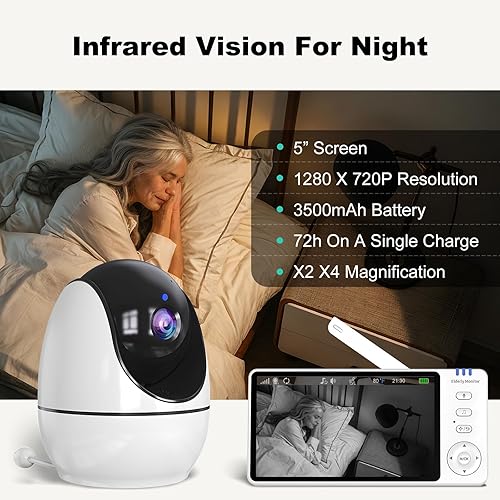 Miniatura 8 de Monitores de ancianos con cámara y audio, monitores de sala de conversación bidireccional para ancianos, cámara de recordatorio médico para