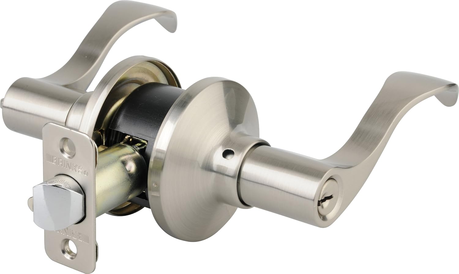 Brinks 2706119 Keyed Entry Wave Style Reversible Lever Door Handle for