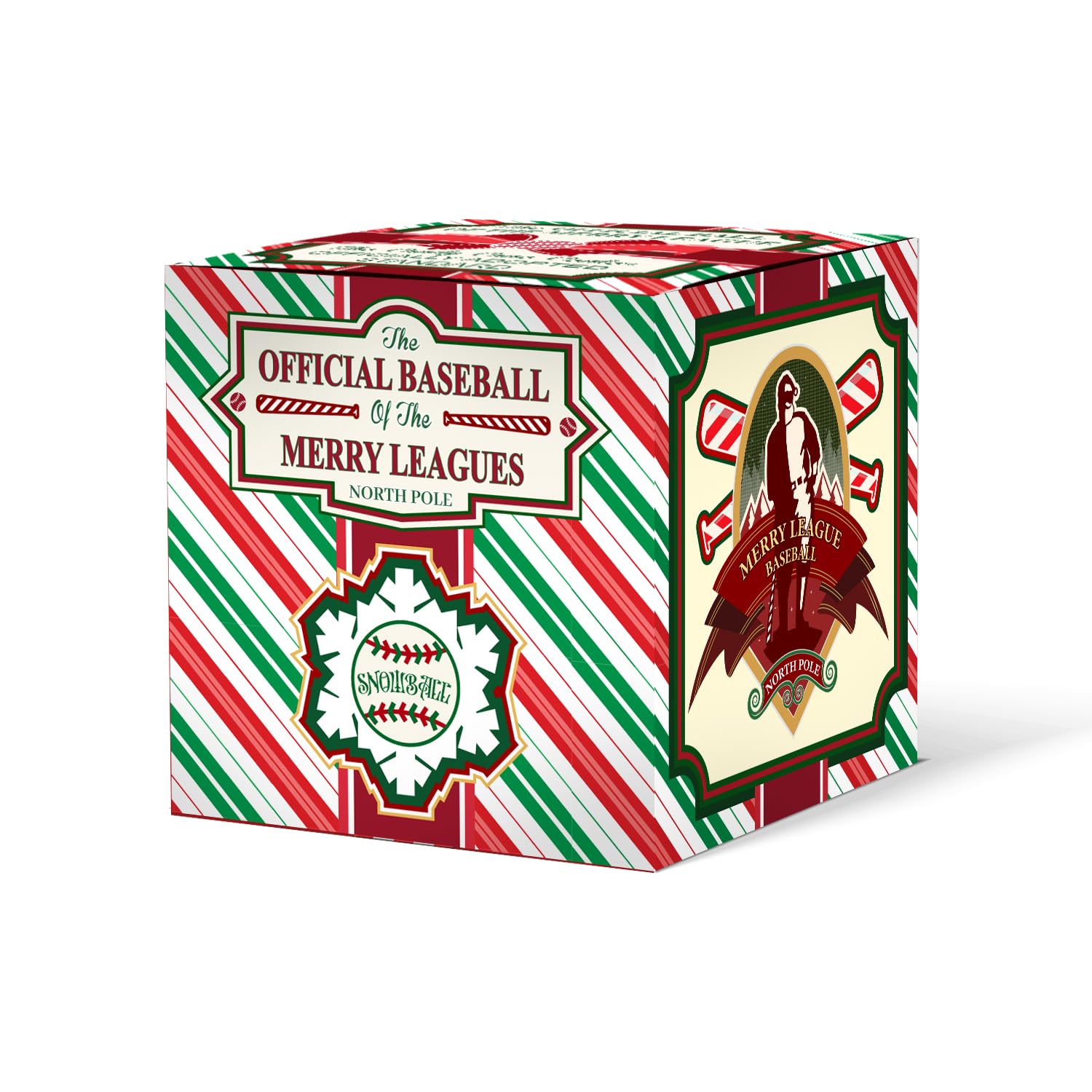 Merry League Christmas Baseball, Vintage Edition, Official North Pole League Baseball