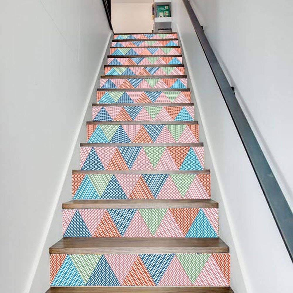 Etiquetas de escalera de triángulo GZZ vinilos decorativos DIY para renovación de casa