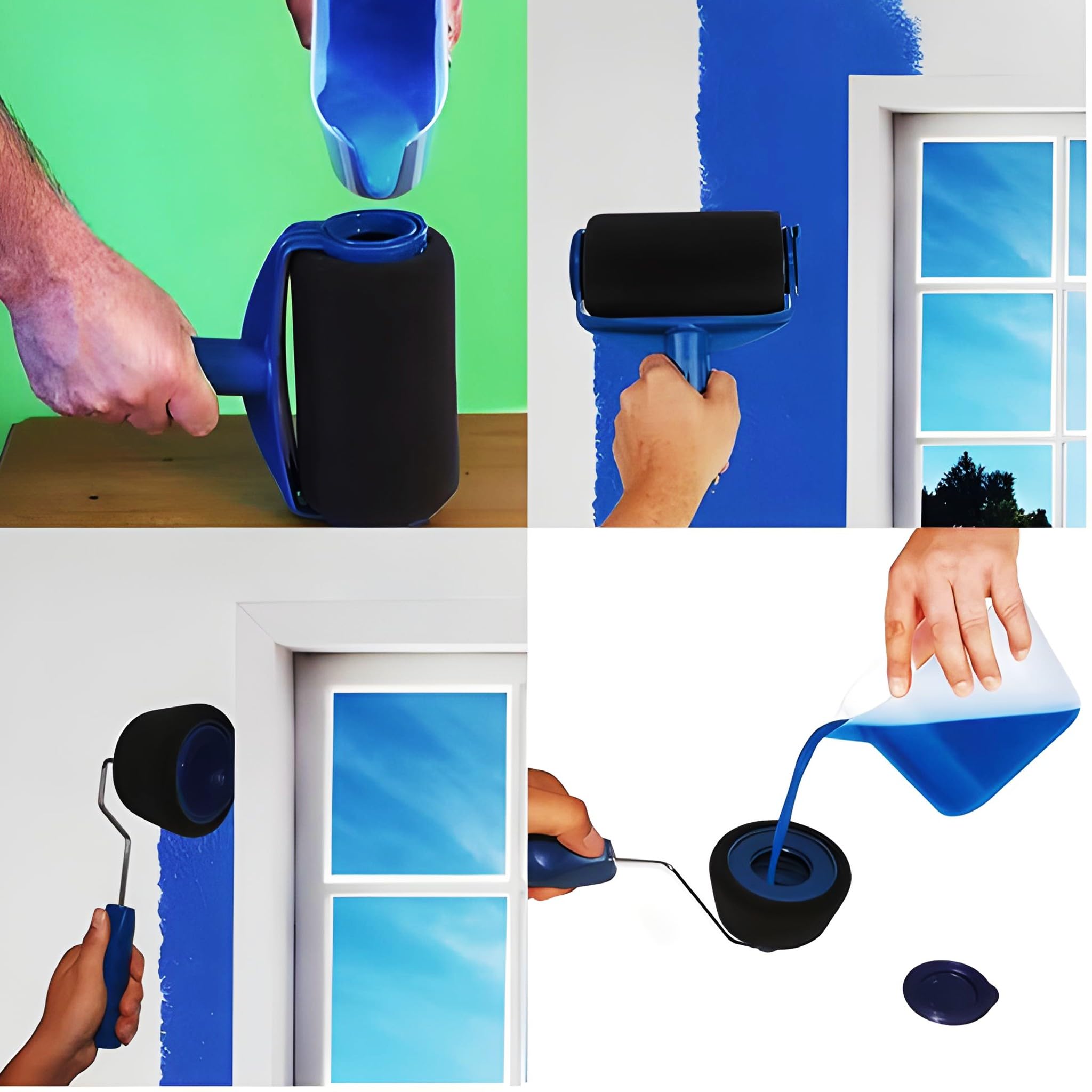 DIY zestaw wałków do malowania ścian wielokrotnego napełniania niekapiący "Easy Paint wypełniony i malowany" 5 szt.