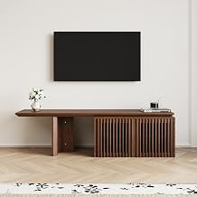 Extendable TV Stand with Storage for Up to 65+ Inch, Black, 78.7"-110"
