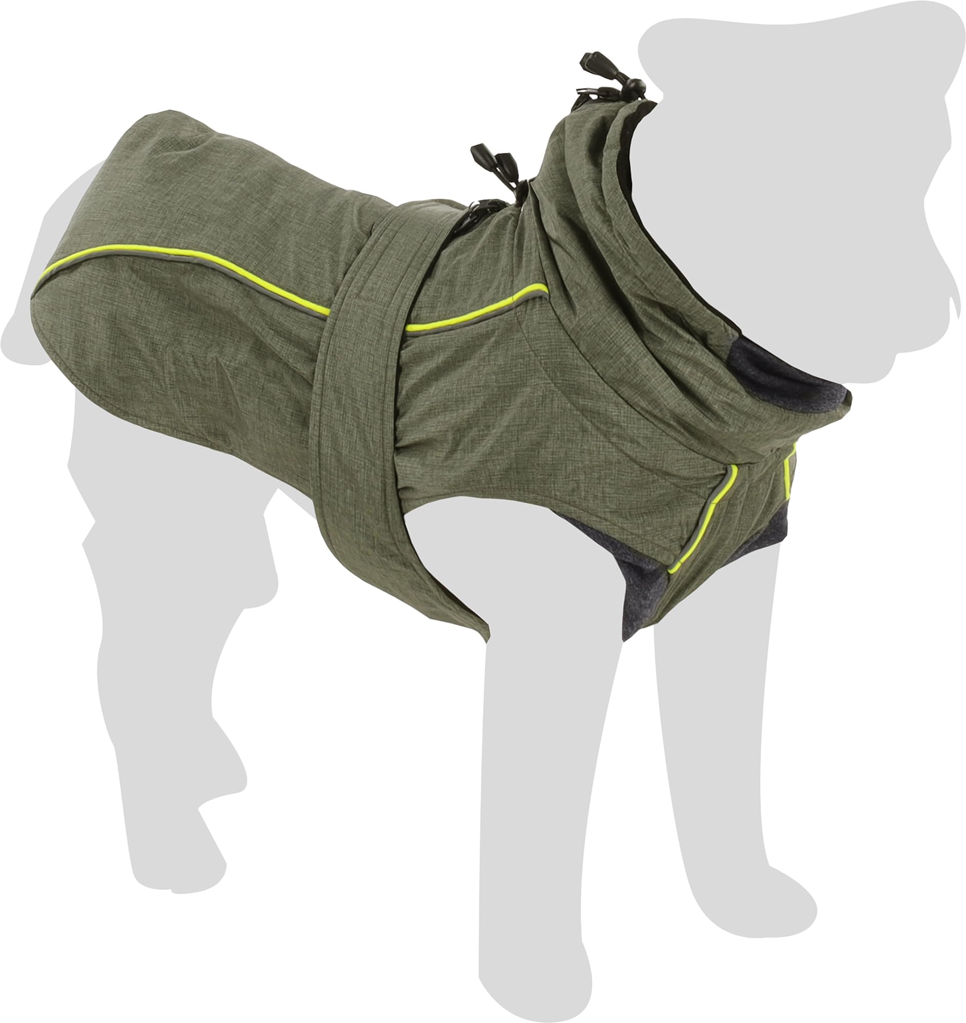 Flamingo Abrigo de Perro Dover Verde - Tamaño 50cm (A: 50 cm, B: 52 cm, C: 58-67 cm) - Ideal para Beagle, Bulldog Francés, Dachshund, Cavalier King Charles y Jack Russell