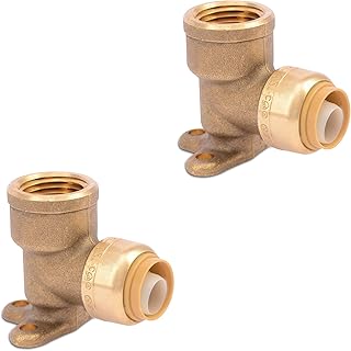90 Degree Drop Ear Elbow, Push Fit Plumbing Fittings, Push-to-Connect, 1/2