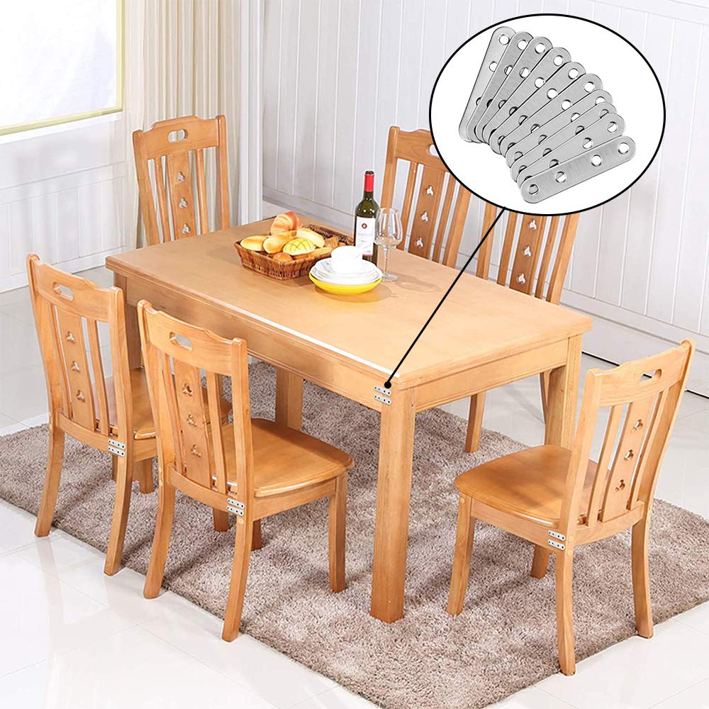 50 Staffe Angolari In Acciaio Inox - Piastra Di Rinforzo 76x16mm, Con Viti, Per Mobili E Riparazioni