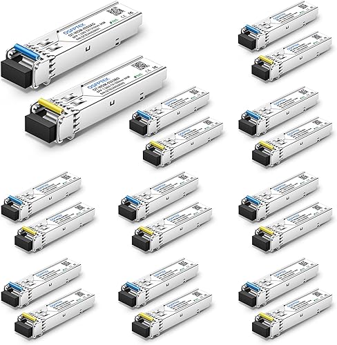 Miniatura 12 de 1 par de transceptores 10G SFP+ Bidi, módulo monomodo SFP LC de 10 GB, mini gbic bidireccional para Cisco SFP-10G-BXD-I (1330nm-TX/1270nm-RX)