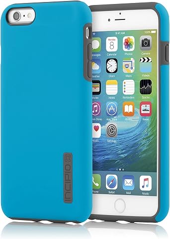 iPhone 6S Plus Case, Incipio DualPro Case Shock Absorbing Cover fits both Apple iPhone 6 Plus, iPhone 6S Plus - Cyan / Gray