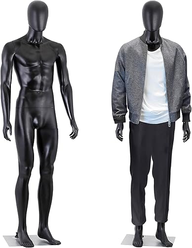 Miniatura 11 de HomGarden Maniquí femenino maniquí cuerpo completo vestido forma, 69" maniquí ajustable soporte costura vestido modelo pantalla cabeza gira vestido