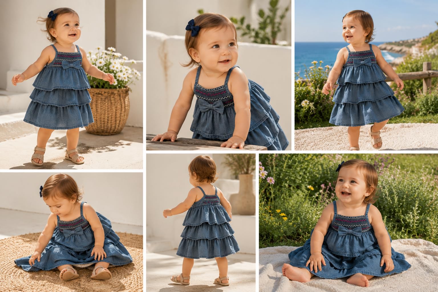 Mayoral Vestito Bambina in Cotone, Abito con Ricamo e Gonna a Balze, Stile Elegante per Primavera Estate