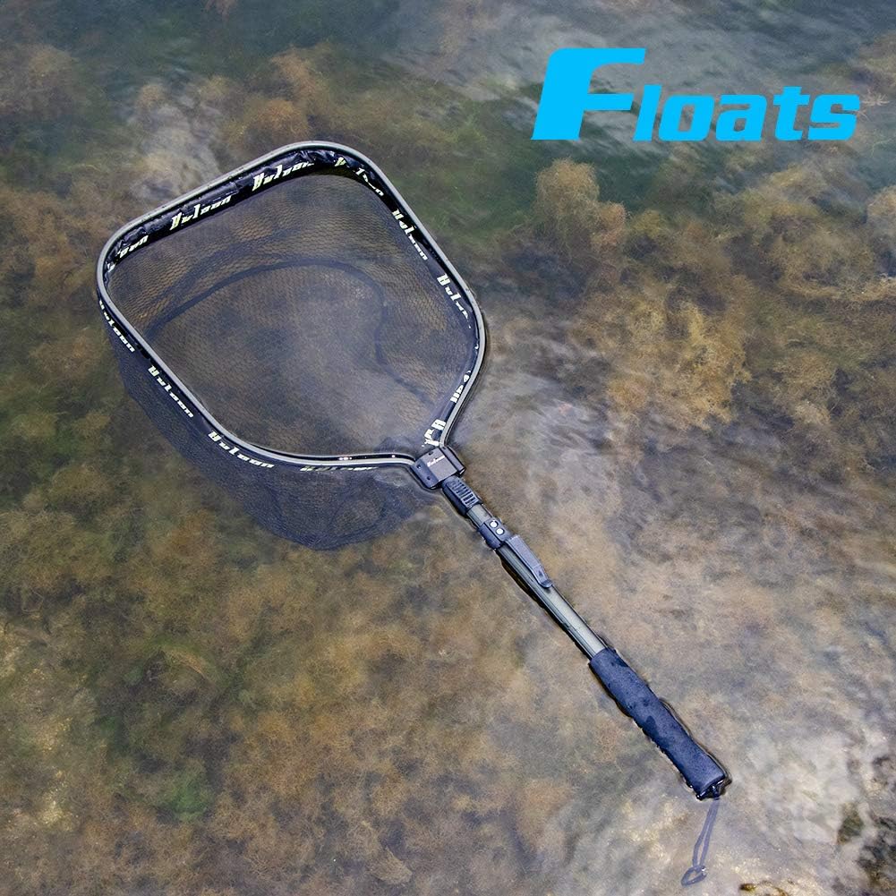 YVLEEN Floating Fishing Net - Folding Fishing Landing Net with Rubber Coating Mesh for Easy Fish Catch and Release, Fishing Net for Freshwater and Saltwater : Sports & Outdoors
