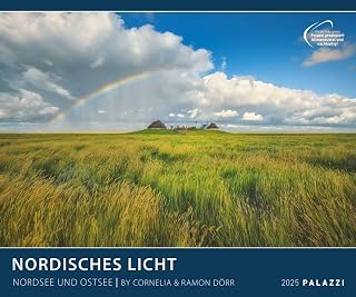 PALAZZI - Nordisches Licht 2025 Wandkalender, 60x50cm, Posterkalender mit faszinierenden Polarlichter, hochwertige Fotografie, eine Reise in die ... Kalendarium: Nordsee und Ostsee