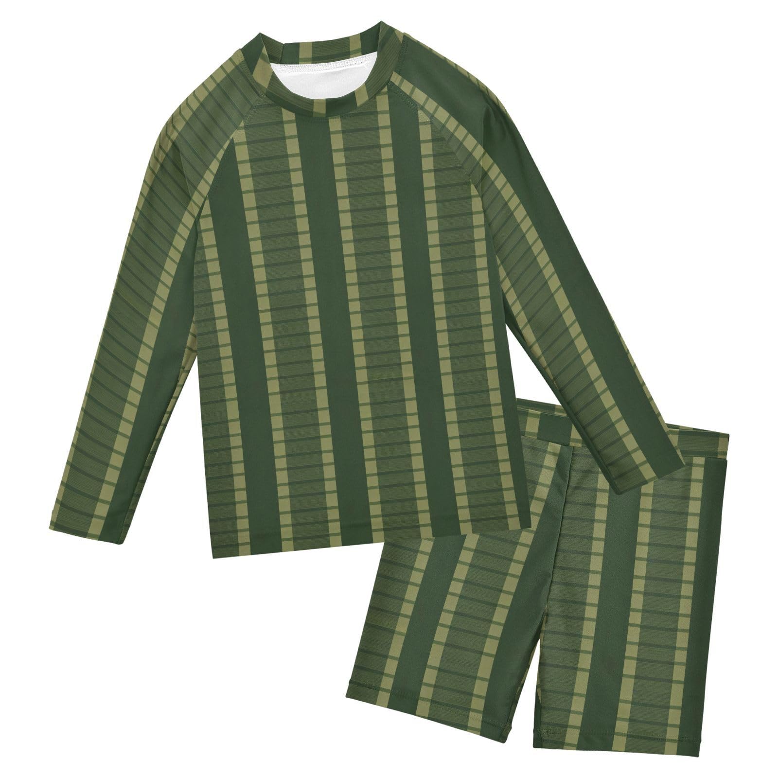 Conjunto de camiseta de rayas abstractas verde oscuro con acabado premium 6
