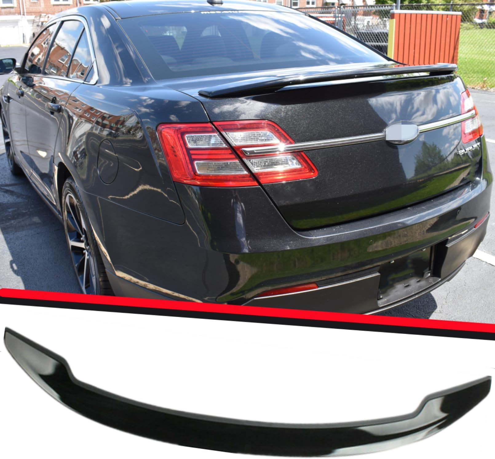 SHO-Style Rear Trunk Spoiler Wing Fit for Ford Taurus SE/SEL/SHO/Limited 2013 2014 2015 2016 2017 2018 2019 Gloss Black