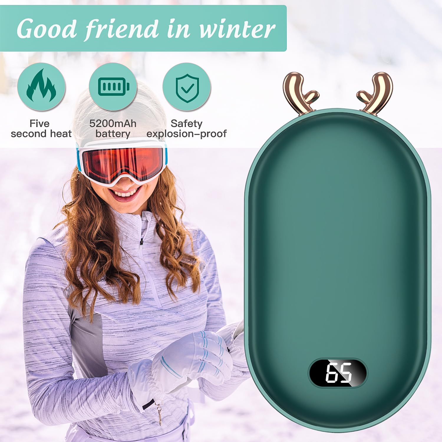 OCOOPA Handwärmer, Wiederaufladbar, 5200 MAh