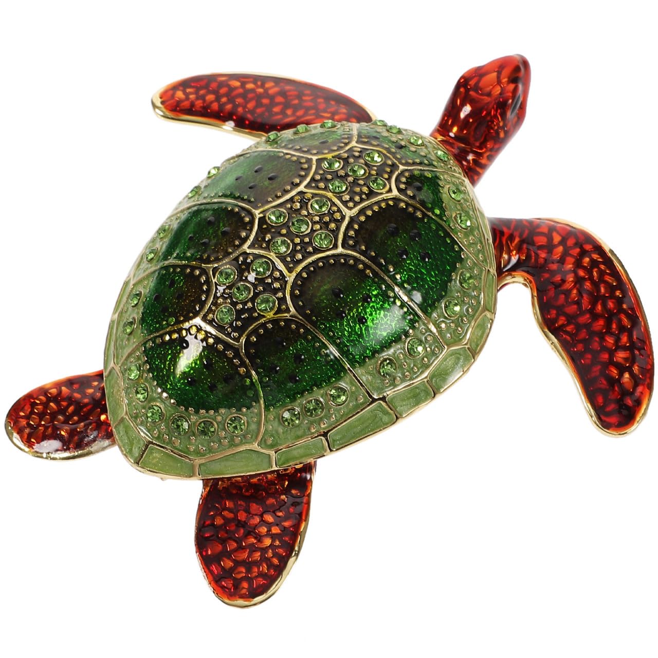 Boîte à bijoux tortue en alliage, porte-bagues de rangement et ornement maison