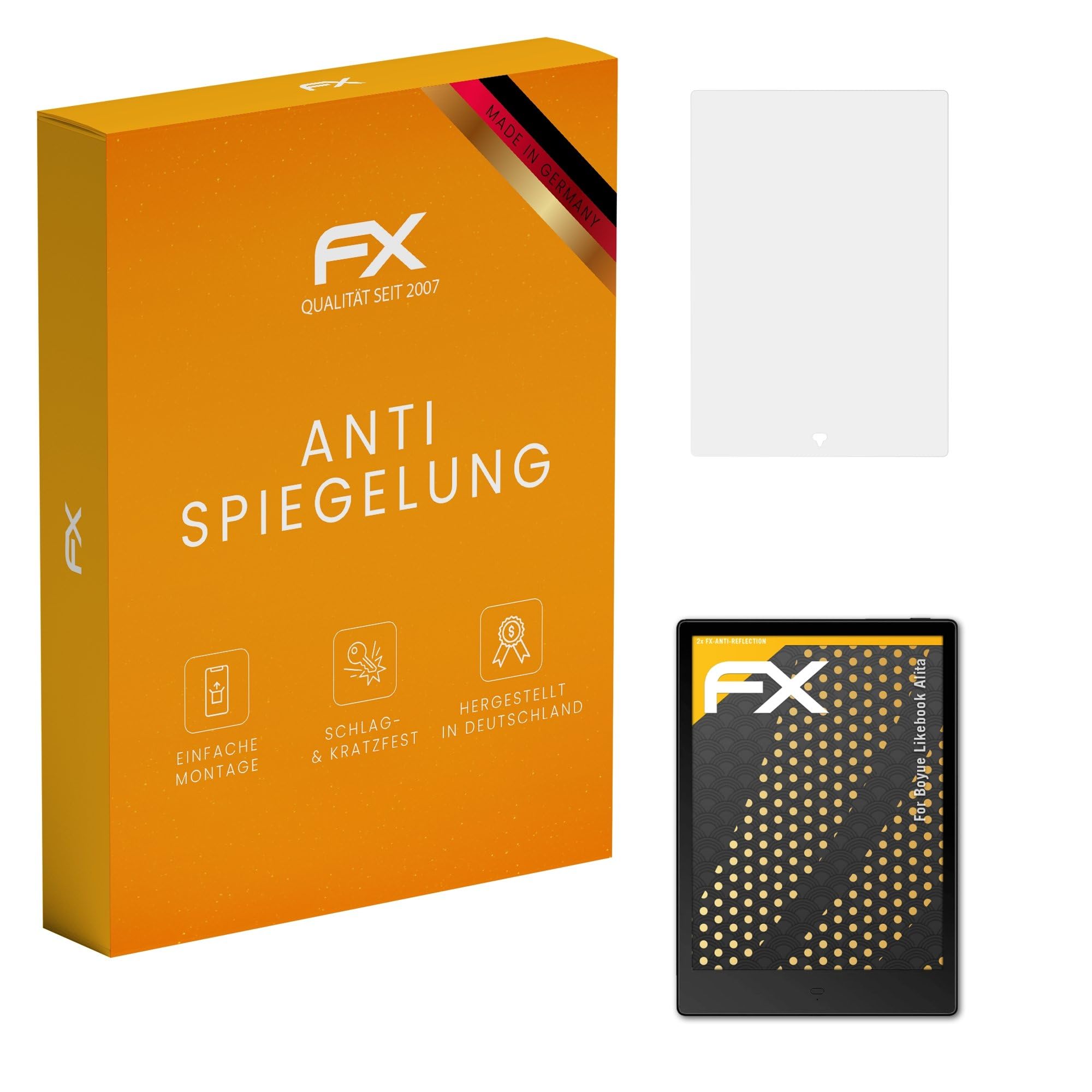 atFoliX Screen Protector compatible with Boyue Likebook Alita Screen Protection Film, anti-reflective and shock-absorbing FX Protector Film (2X)