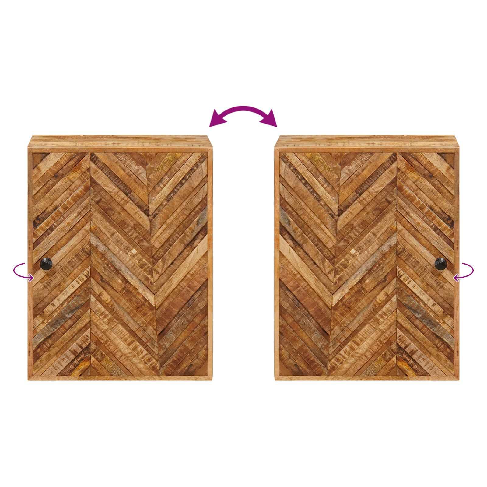 Hängeschrank Badezimmer Braun 38 x 33,5 x 48 cm | Massives Mangoholz, minimalistisches Design, Wandbefestigung, für Handtücher und Kosmetik
