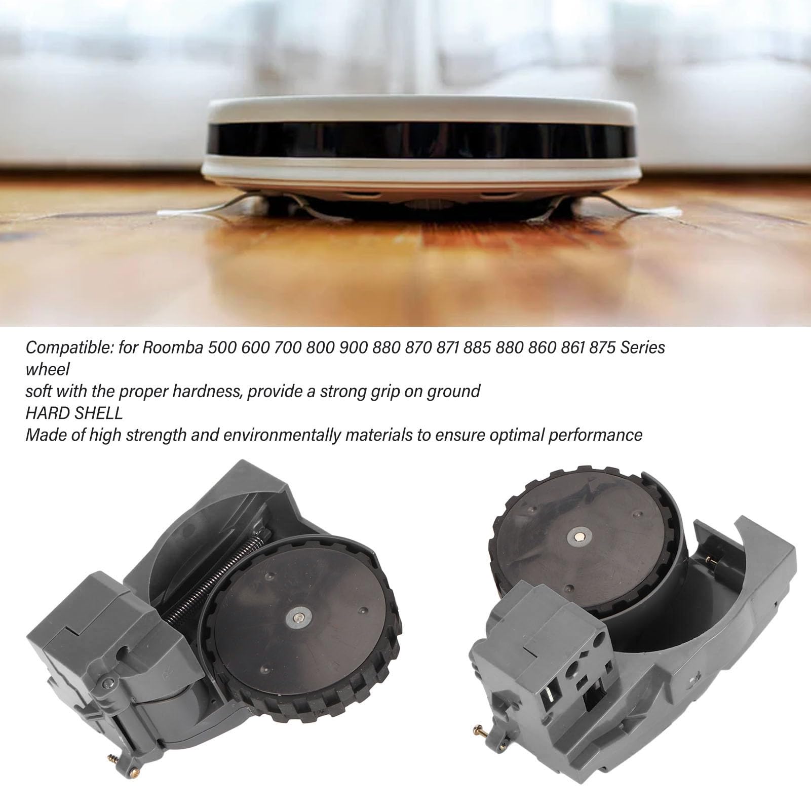 Fockety Rechtes und Linkes Radmodulpaar, Ersatzteile für 500 600 700 800 900 880 870 871 885 880 860 861 875 Serie Staubsauger, Roboter-Staubsauger-Zubehör (Grey)