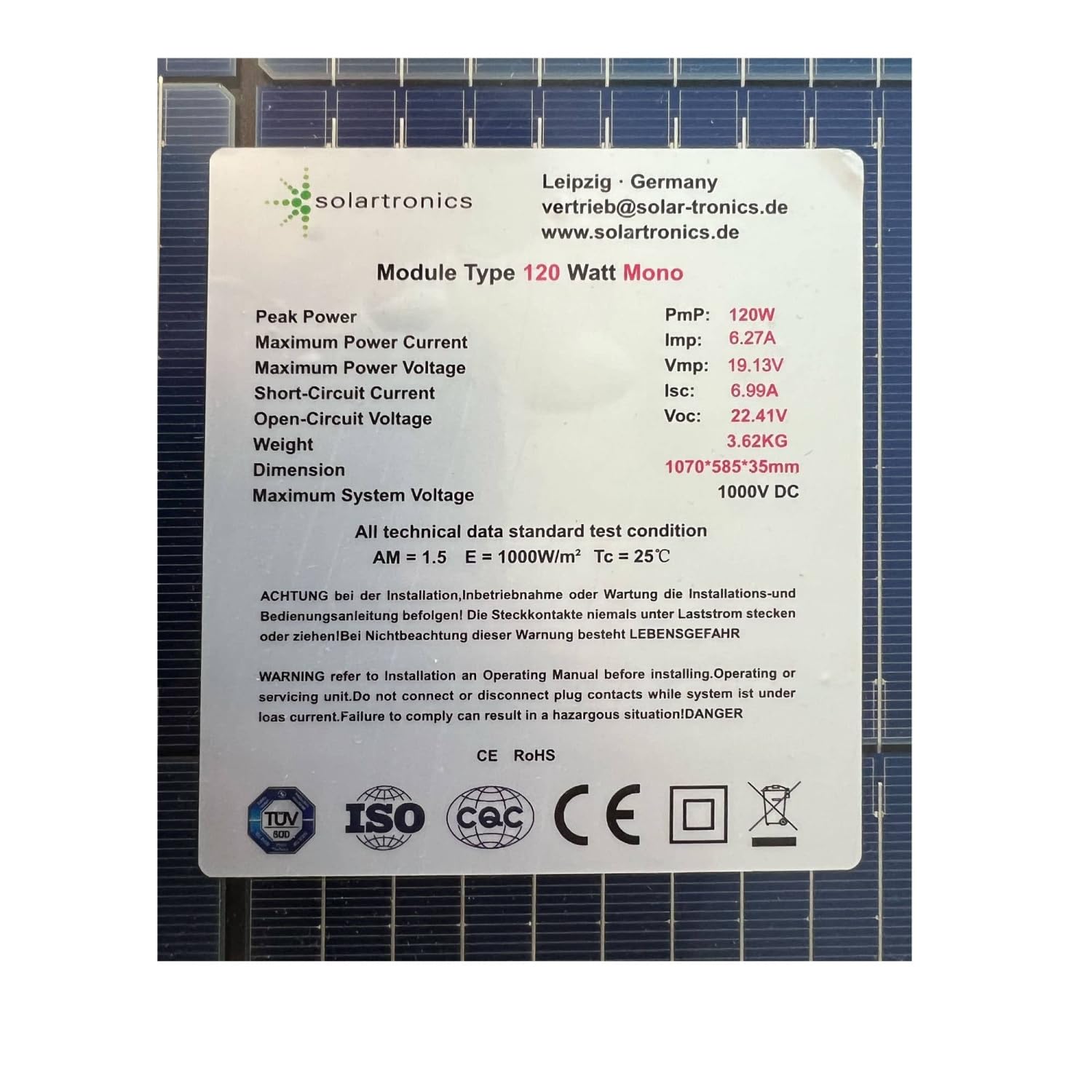 SOLARTRONICS Solar Set 3x 120W monokristalline Solarmodul + 30A Laderegler blau+ Solarkabel, Batteriekabel + Solarstecker