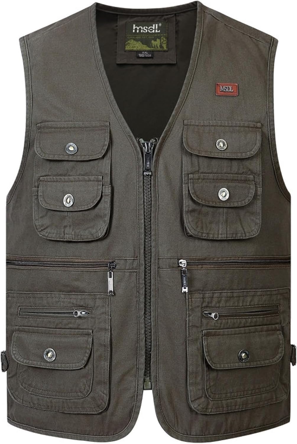 Vests Cotton Men's Multi Pocket Oversized Multi Pocket Photography Fishing Vest Shoulder Vest Washed(11,X-Large)