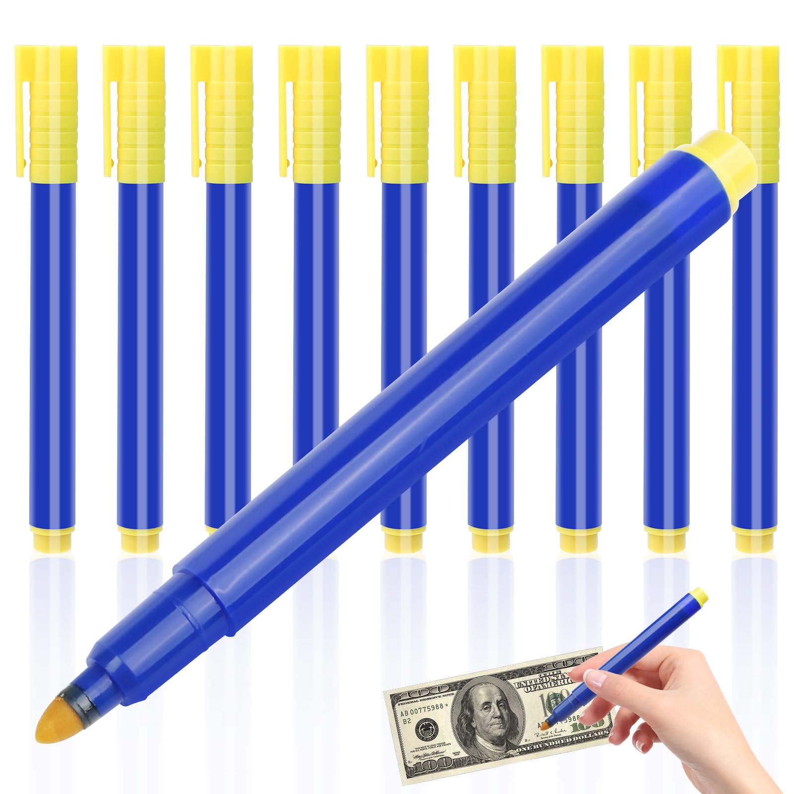 10pcs Counterfeit Money Detector Pens,banknote Tester Pen Banknote Test Pen For Banknotes
