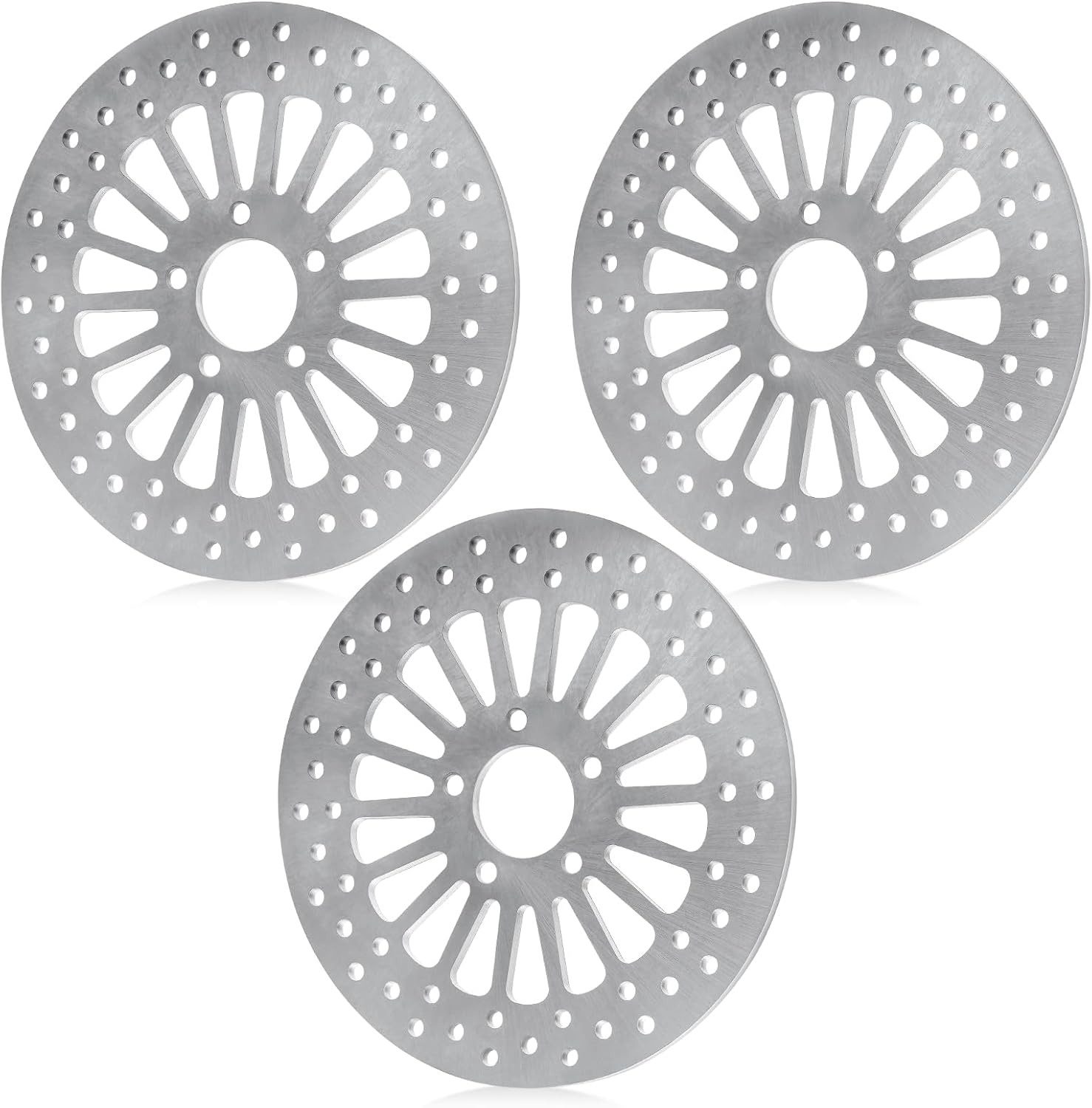 Front and Rear Brake Rotors for Harley Electra Glide for Road King for Road Glide for Street Glide, for FLHR,FLHRI/FLHT/FLHTI/FLHTCU/FLHTC/FLHX 2000-2007, 11.5" Front*2 & Rear*1