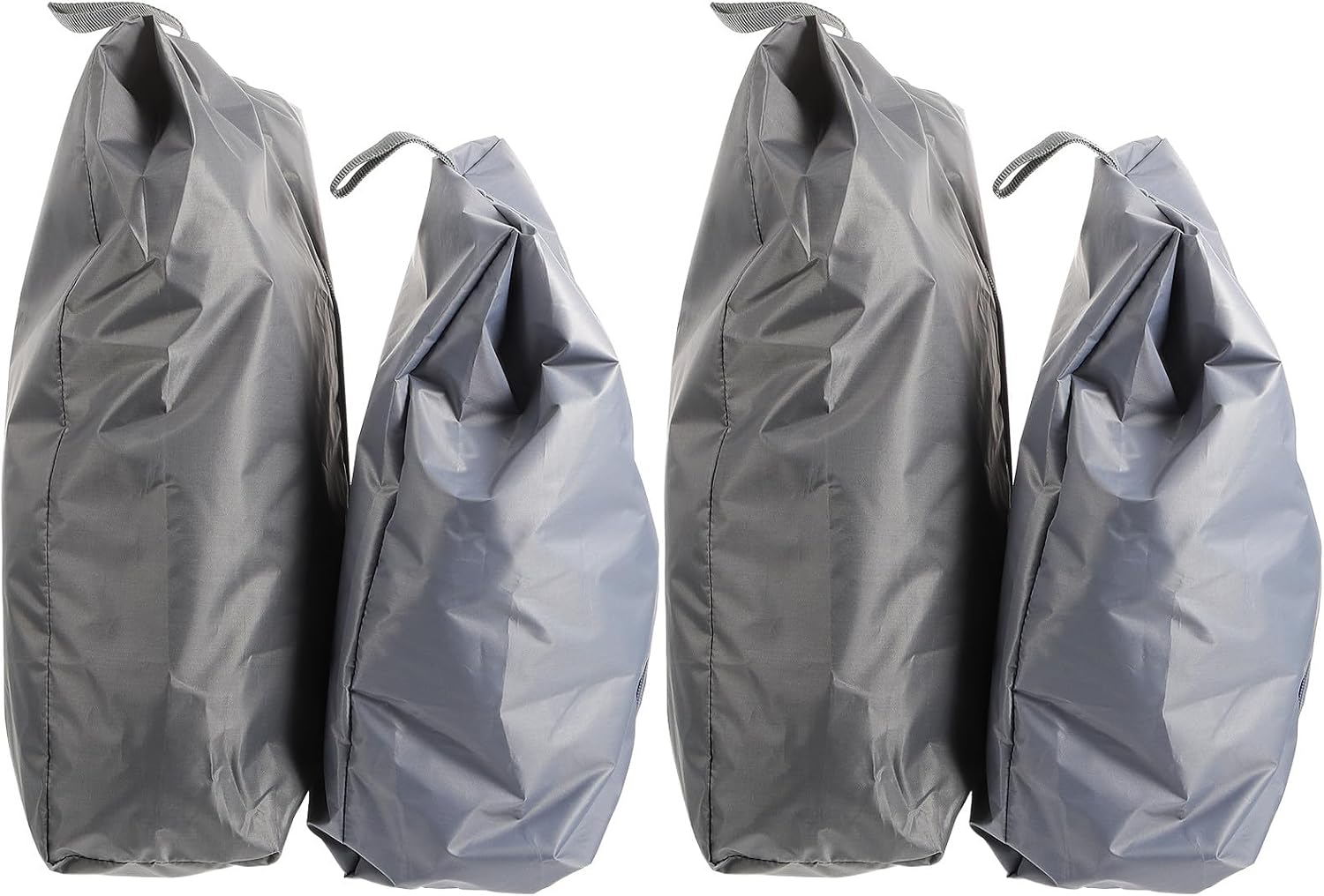 4pcs Waterproof Shoe Storage Bags Set Portable Large Capacity Shoe Pouches with Handheld Design for Travel and Home Organization Gray 190t Polyester